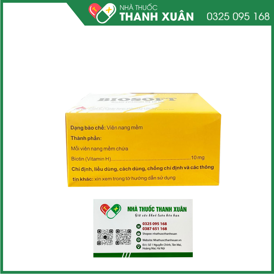 Biosoft 10mg điều trị biến chứng và phòng bệnh gây ra bởi sự thiếu hụt Biotin